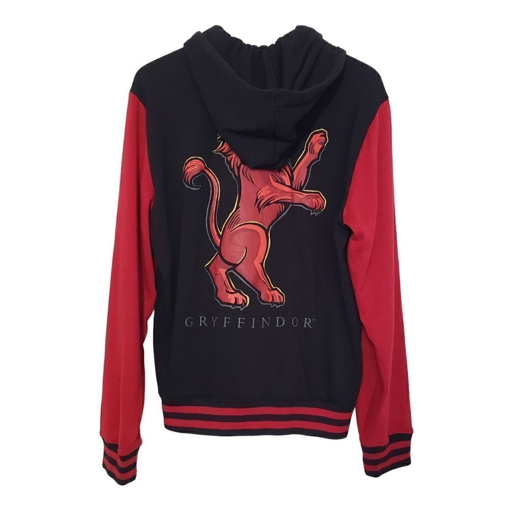 Harry Potter Gryffindor Varsity Hoodie Snap Front Sweatshirt Mens Sz Medium - Picture 6 of 11